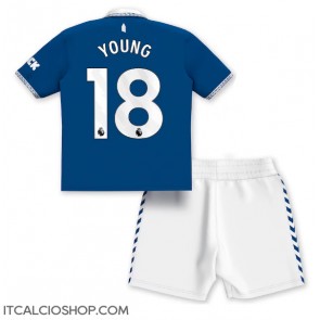 Everton Ashley Young #18 Prima Maglia Bambino 2023-24 Manica Corta (+ Pantaloni corti)
